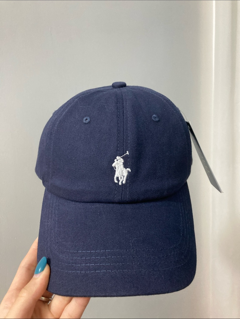 Ralph Lauren Navy Baseball Cap with White Pony Logo